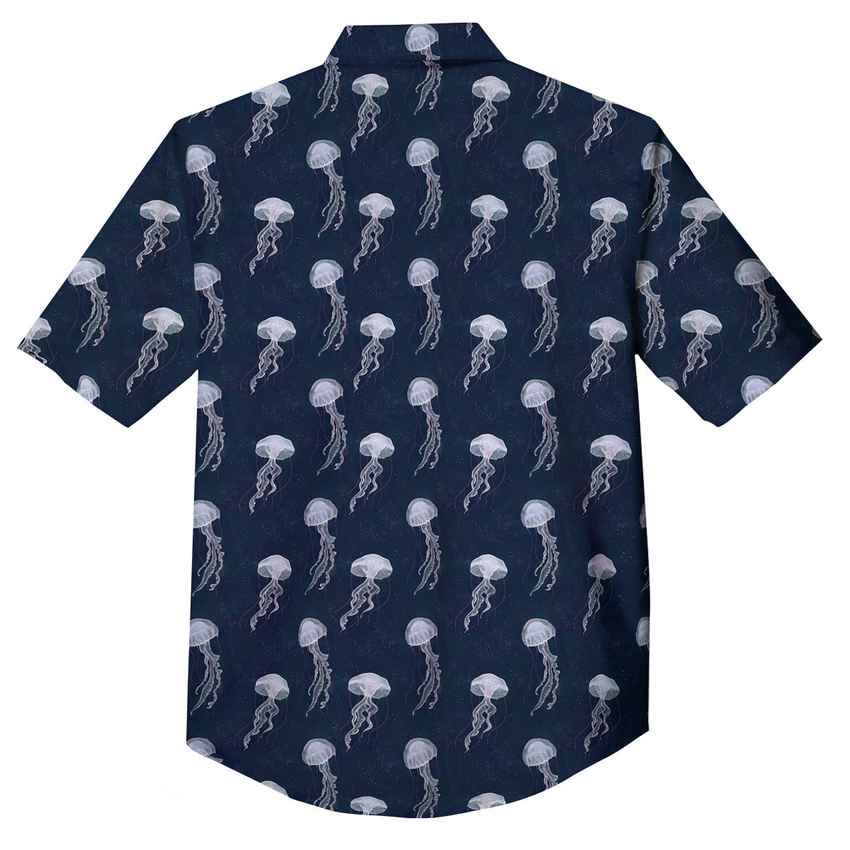 Jellyfish Fish Print Pattern Button Up Shirt-grizzshop