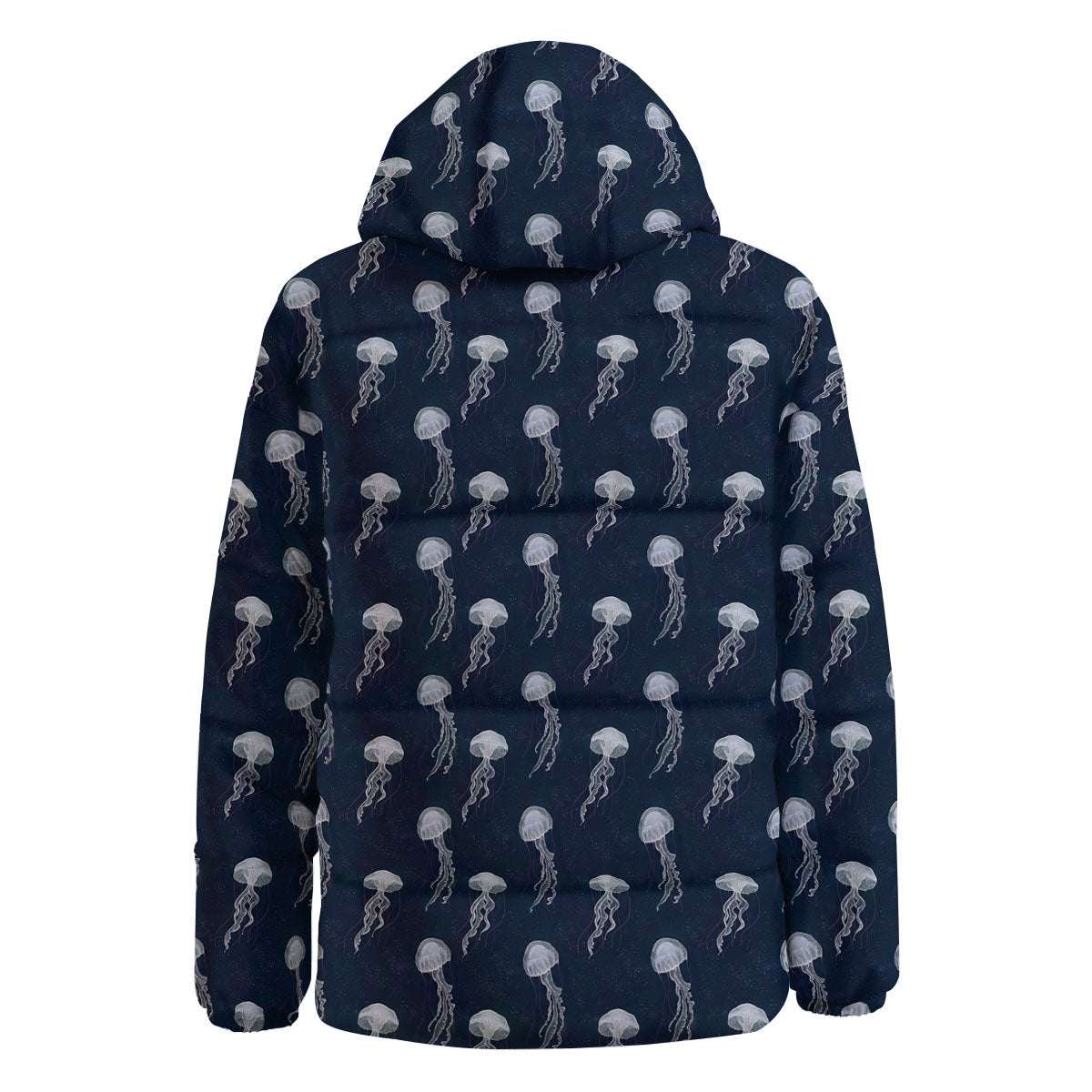 Jellyfish Fish Print Pattern Down Jacket-grizzshop