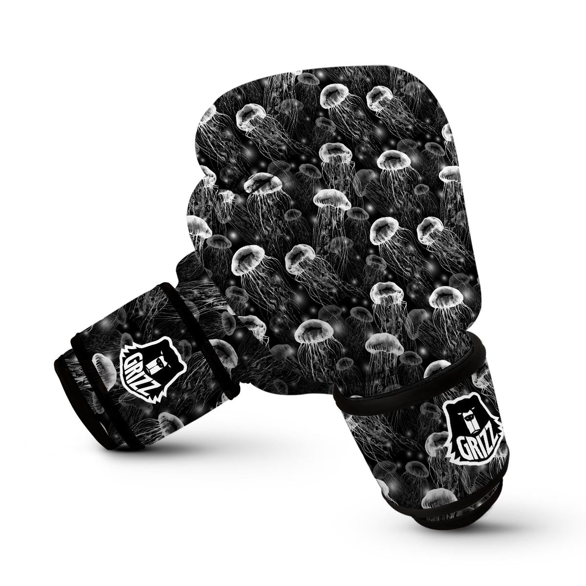 Jellyfish Pattern Print Boxing Gloves-grizzshop