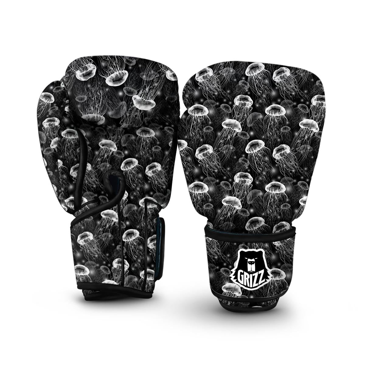 Jellyfish Pattern Print Boxing Gloves-grizzshop