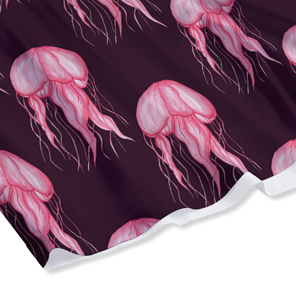 Jellyfish Watercolor Print Pattern Mesh Shorts