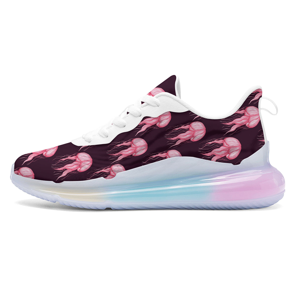 Jellyfish Watercolor Print Pattern Running Sneakers-grizzshop