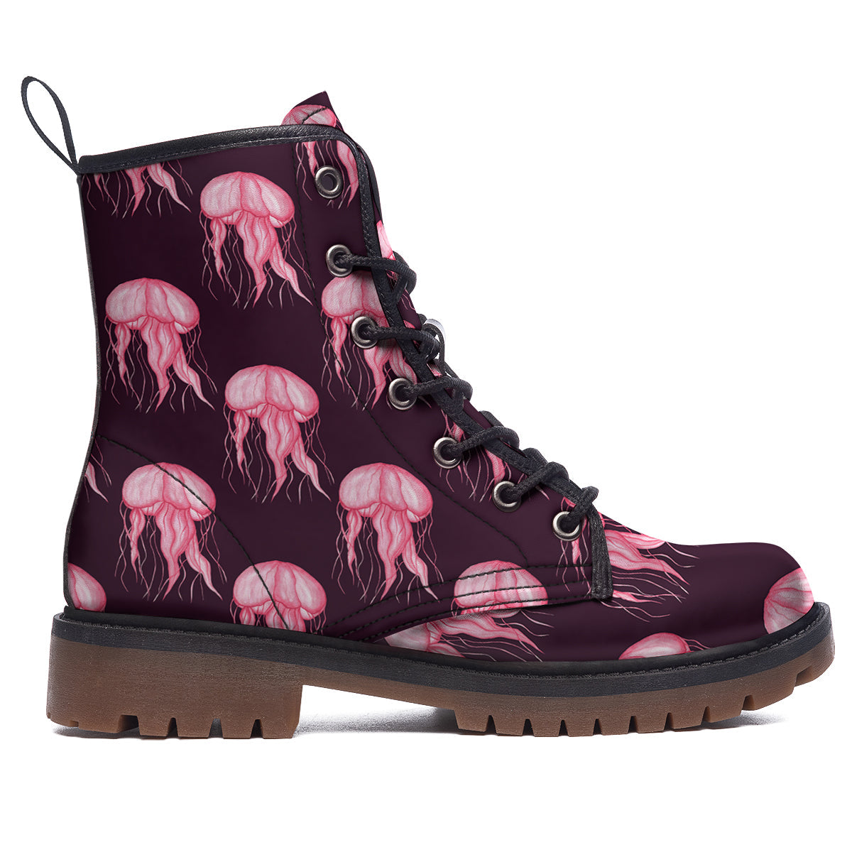 Jellyfish Watercolor Print Pattern Work Boots-grizzshop