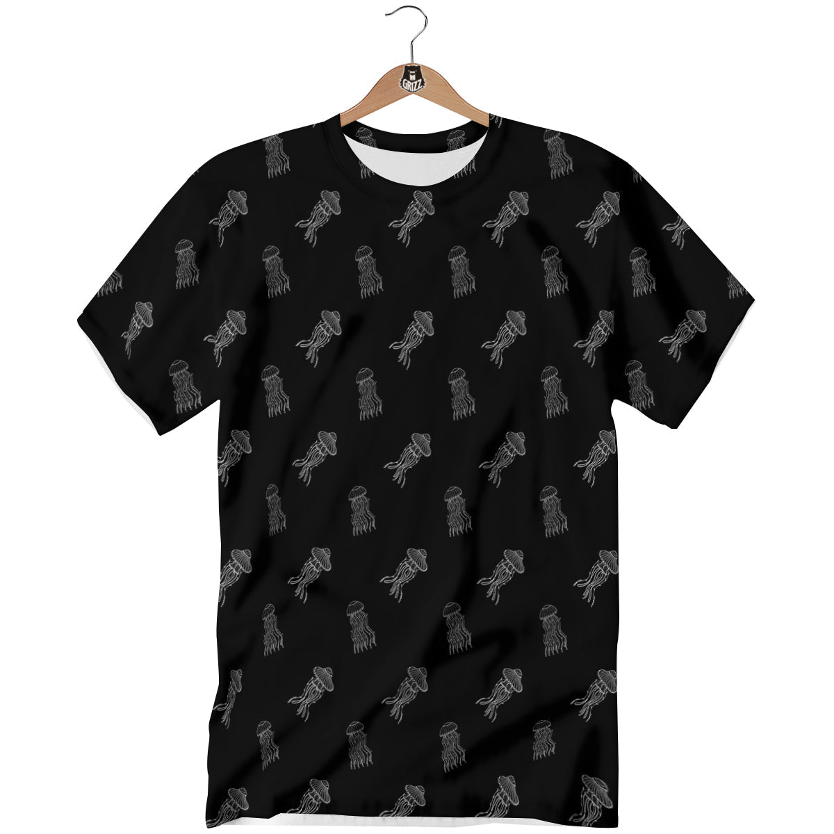 Jellyfish Zentangle Print Pattern T-Shirt-grizzshop