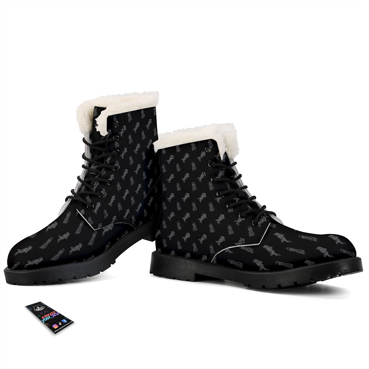 Jellyfish Zentangle Print Pattern Winter Boots-grizzshop