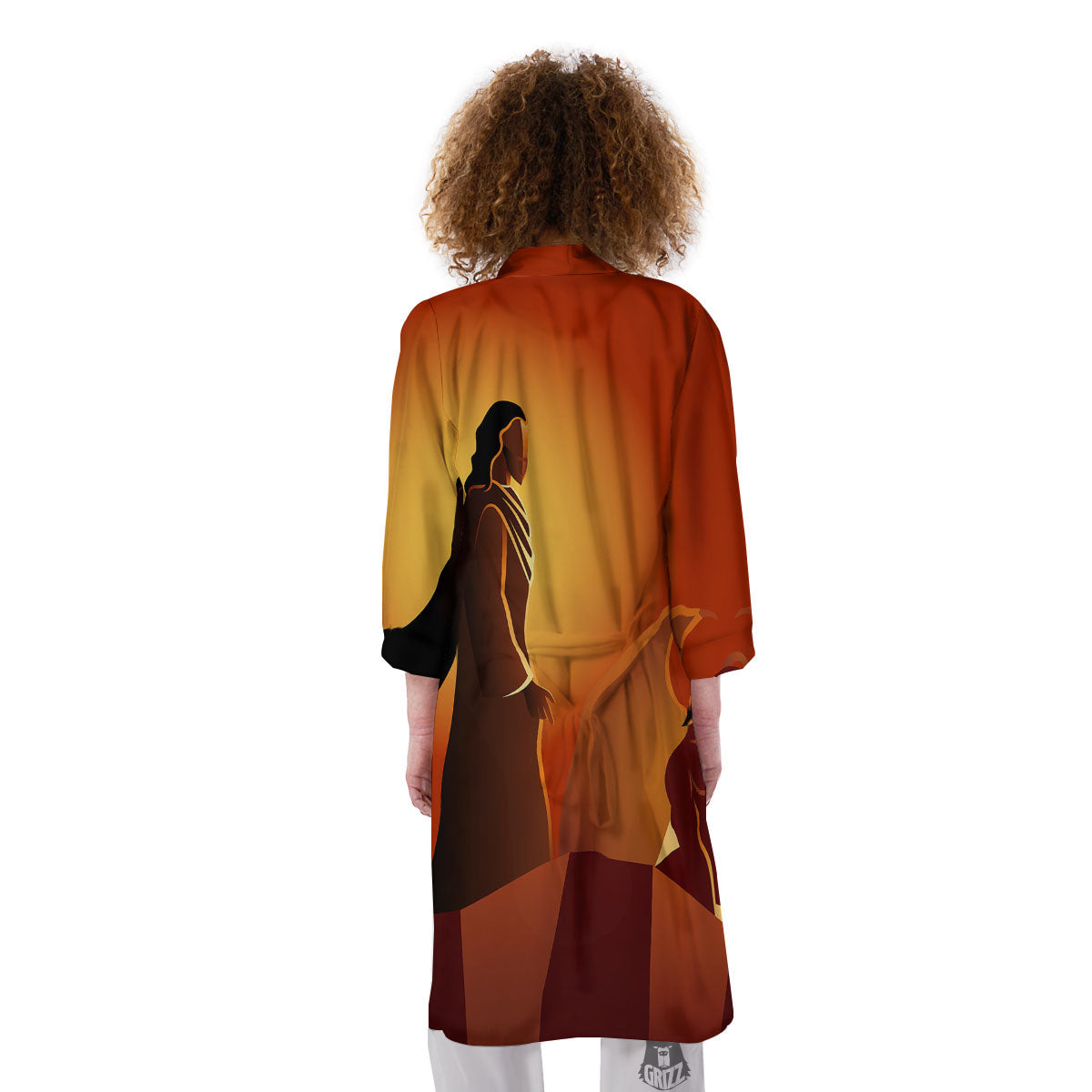 Jesus Christ And Satan Print Kimono-grizzshop