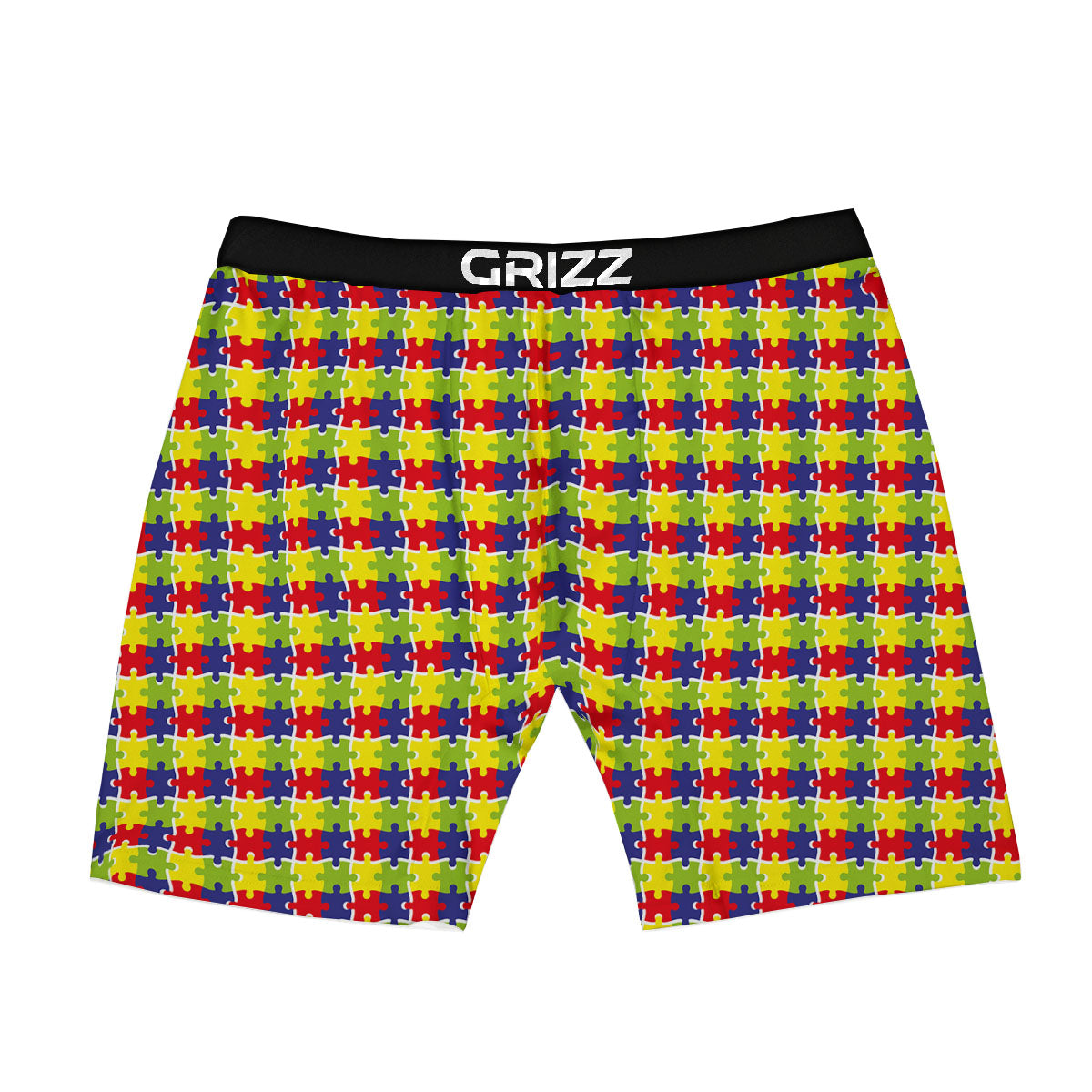 Jigsaw Autism Awareness Print Boxer Briefs-grizzshop