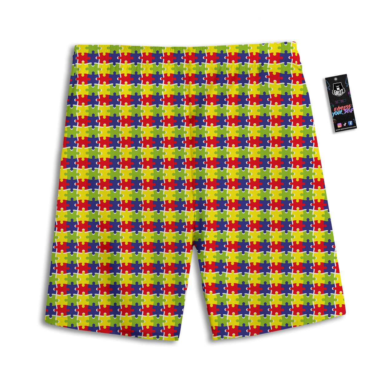 Jigsaw Autism Awareness Print Men's Athletic Shorts