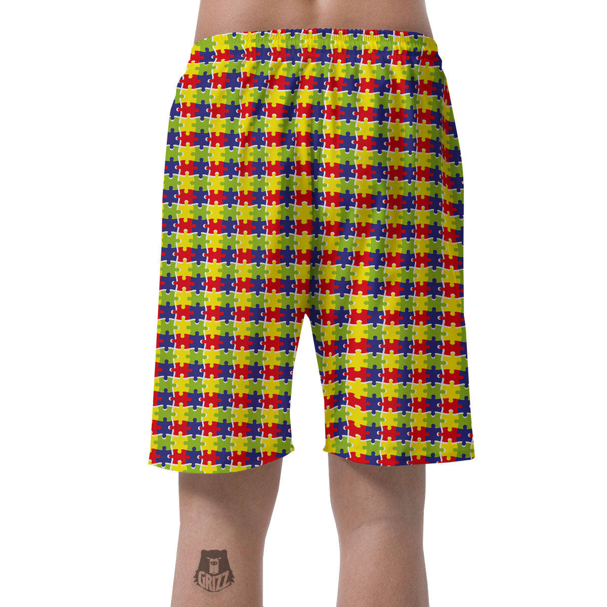 Jigsaw Autism Awareness Print Men's Shorts-grizzshop