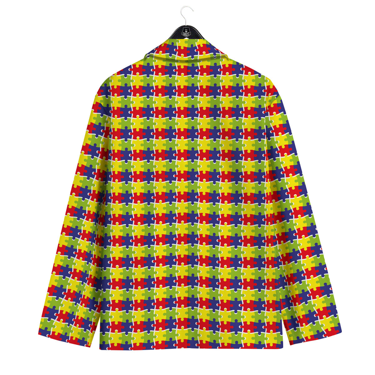 Jigsaw Autism Awareness Print Men's Sport Coat-grizzshop