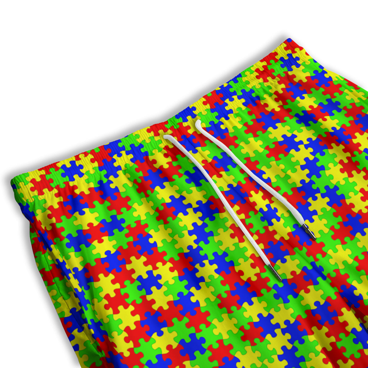 Jigsaw Autism Awareness Print Pattern Men's Athletic Shorts