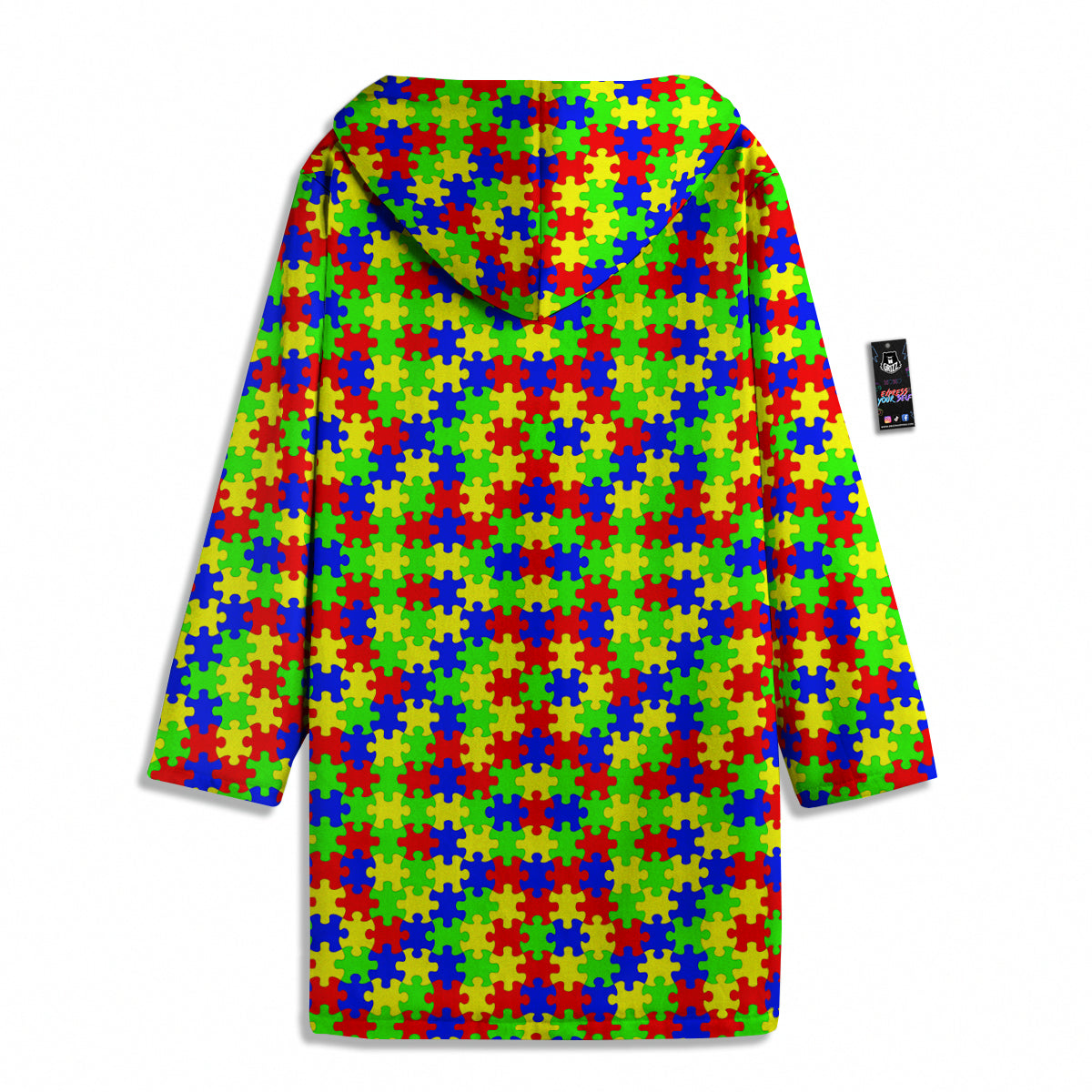Jigsaw Autism Awareness Print Pattern Men's Windbreaker Jacket-grizzshop