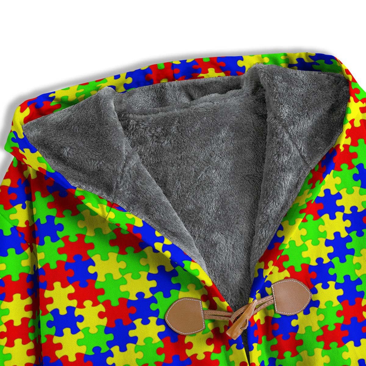 Jigsaw Autism Awareness Print Pattern Men's Windbreaker Jacket-grizzshop