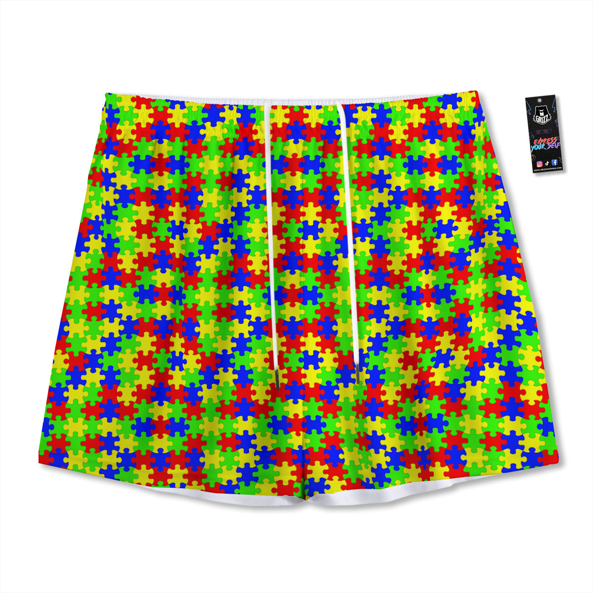 Little Ghost Cute Print Pattern Mesh Shorts