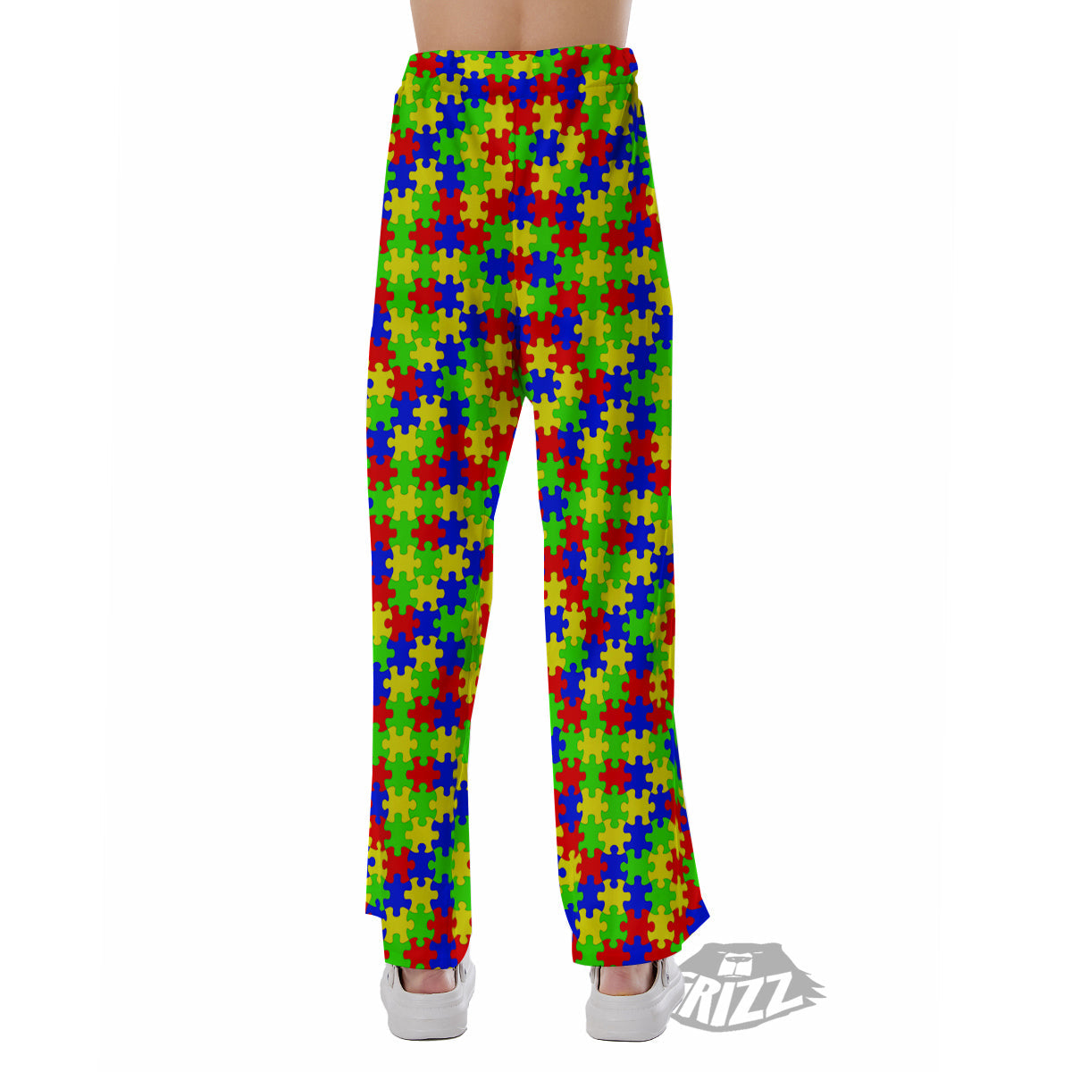 Jigsaw Autism Awareness Print Pattern Pajama Pants-grizzshop