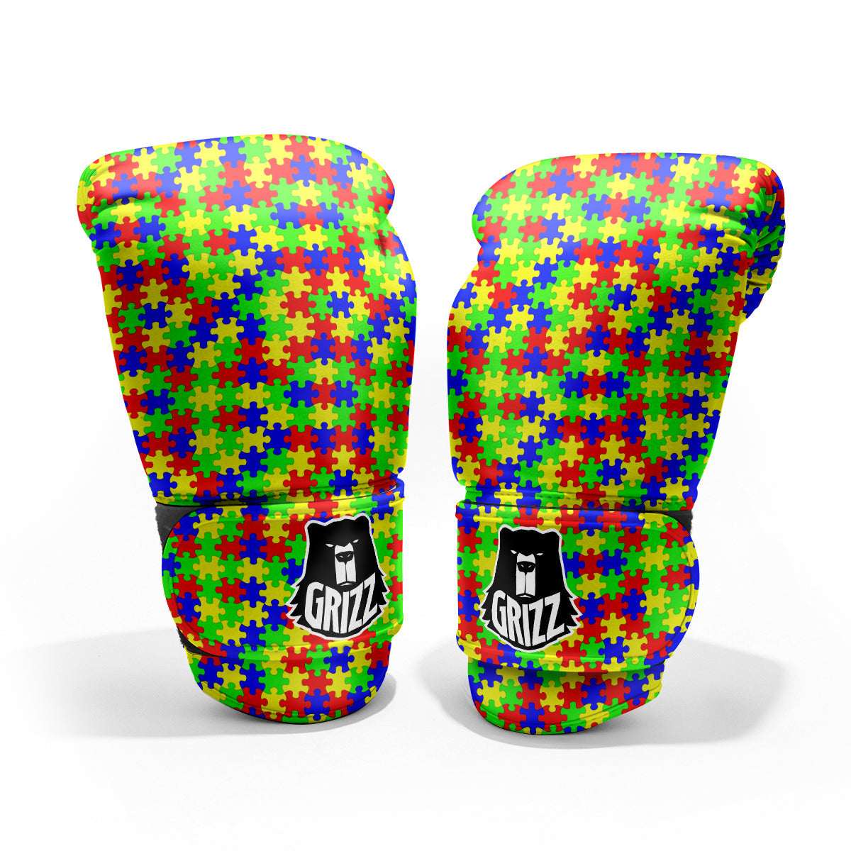Jigsaw Autism Awareness Print Pattern Pro Boxing Glove