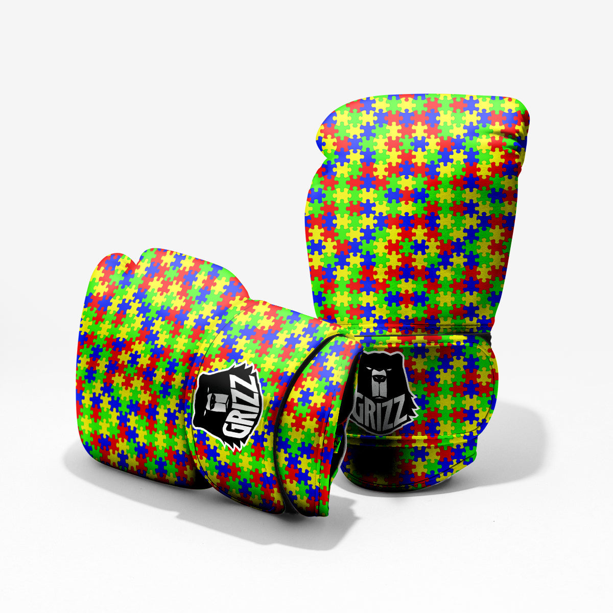 Jigsaw Autism Awareness Print Pattern Pro Boxing Glove