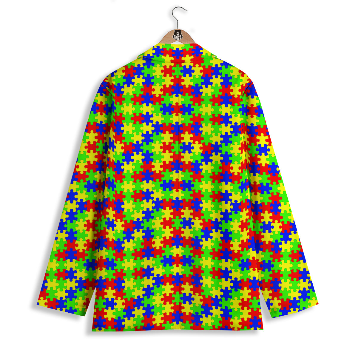 Jigsaw Autism Awareness Print Pattern Women's Blazer-grizzshop