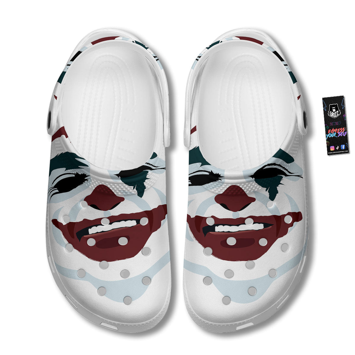 Joker Face Print Clog-grizzshop