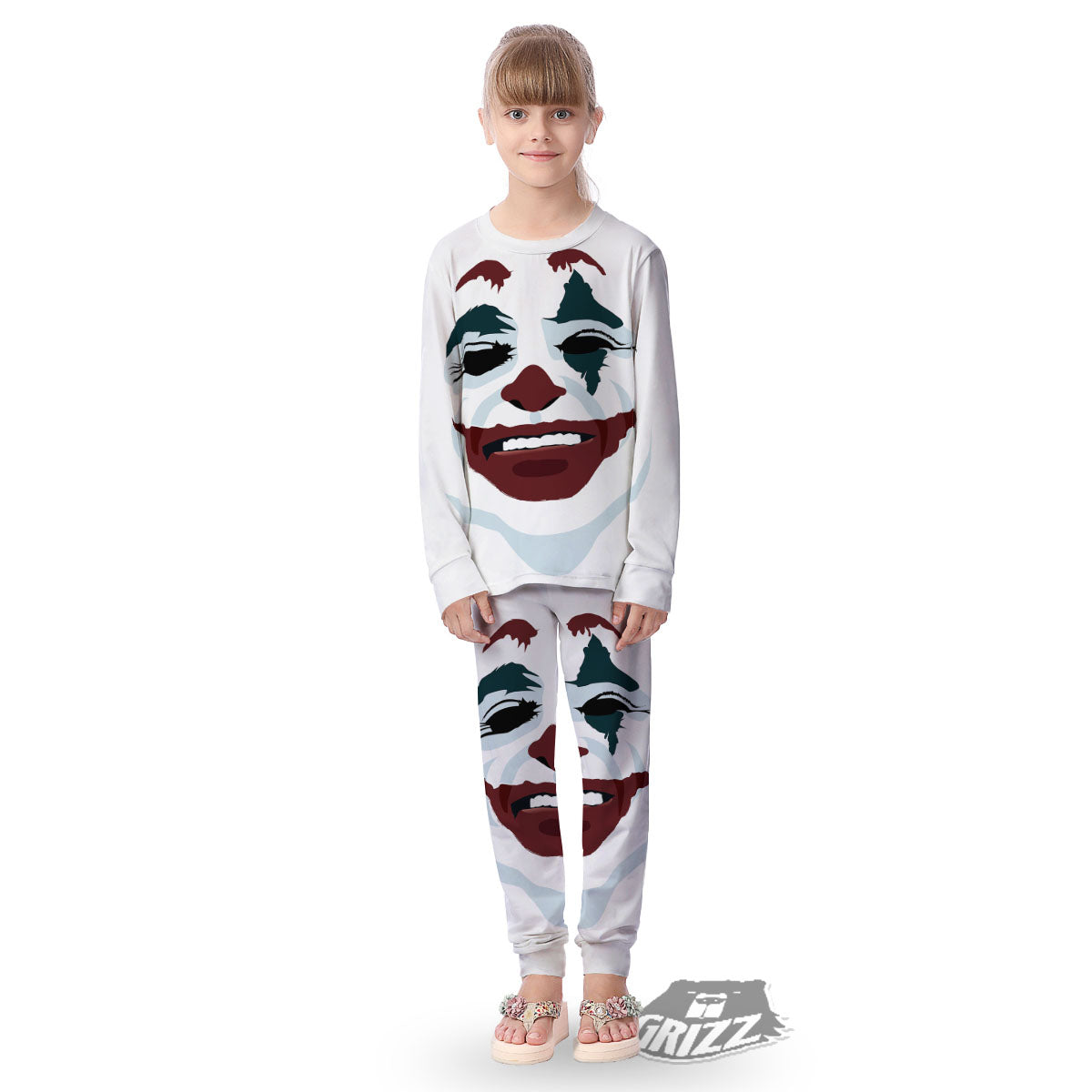 Joker Face Print Kid's Pajamas-grizzshop