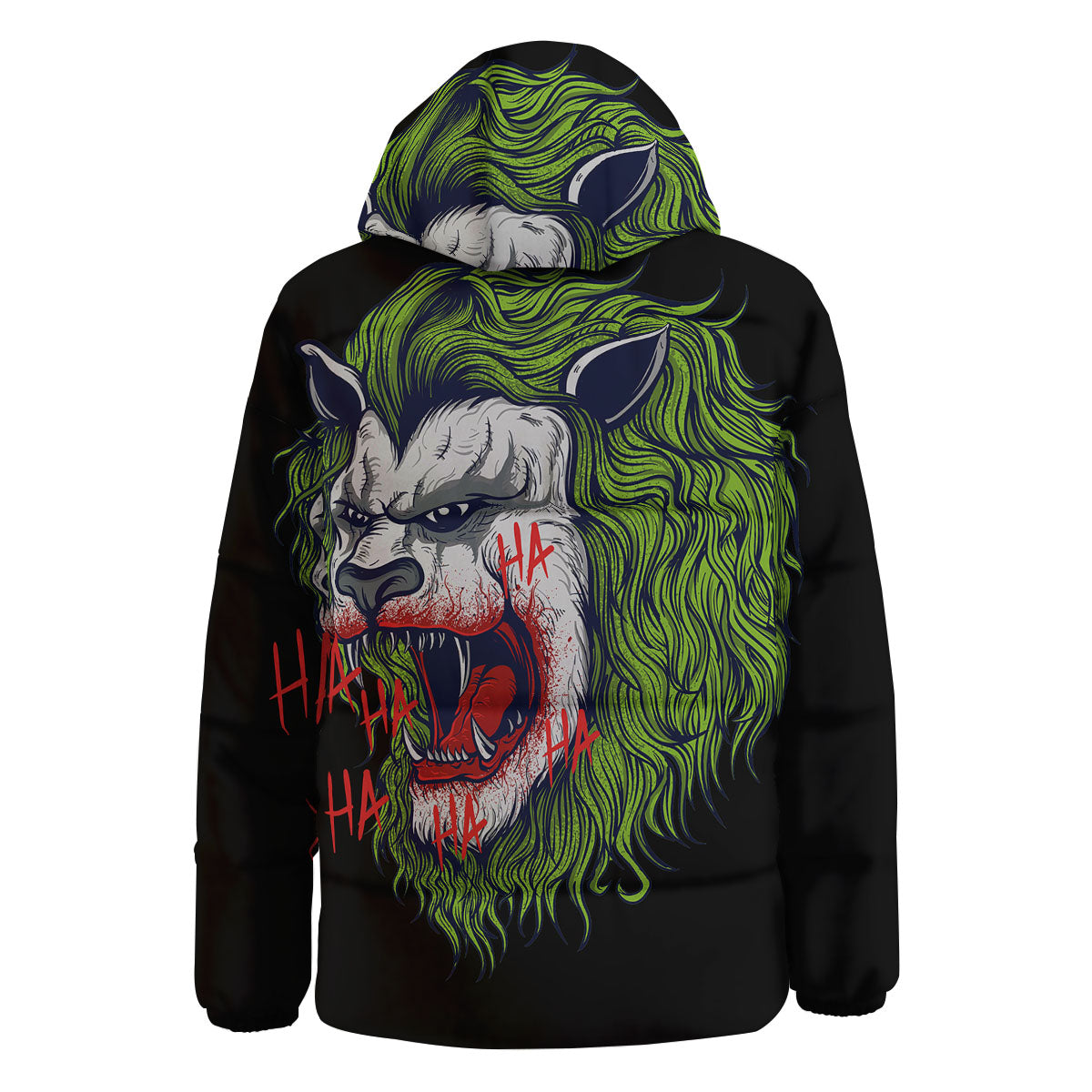 Joker Lion Print Down Jacket-grizzshop