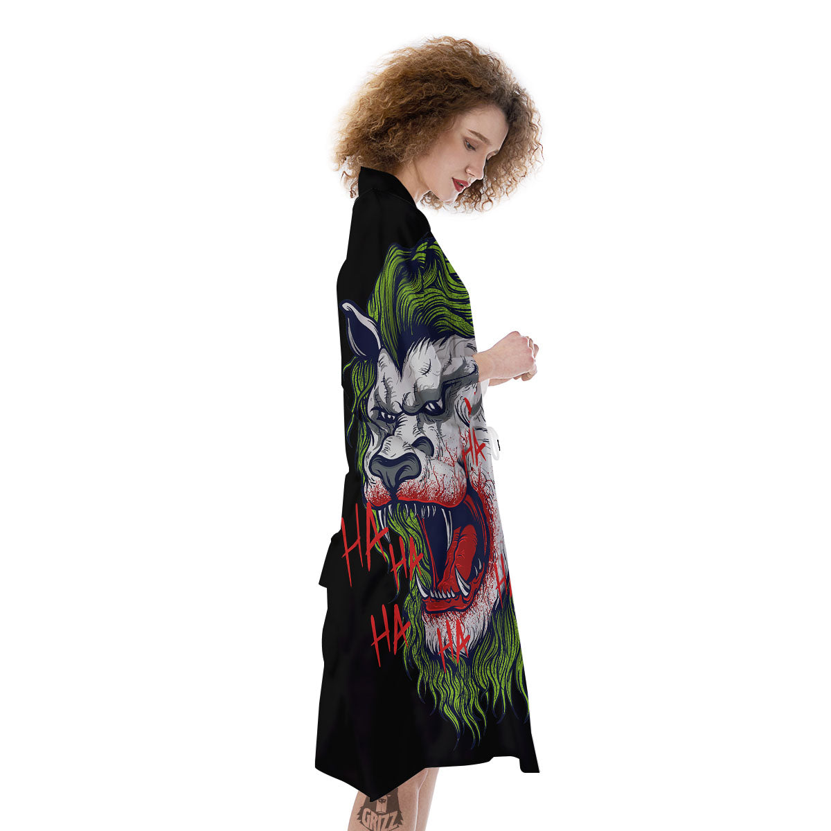 Joker Lion Print Kimono-grizzshop