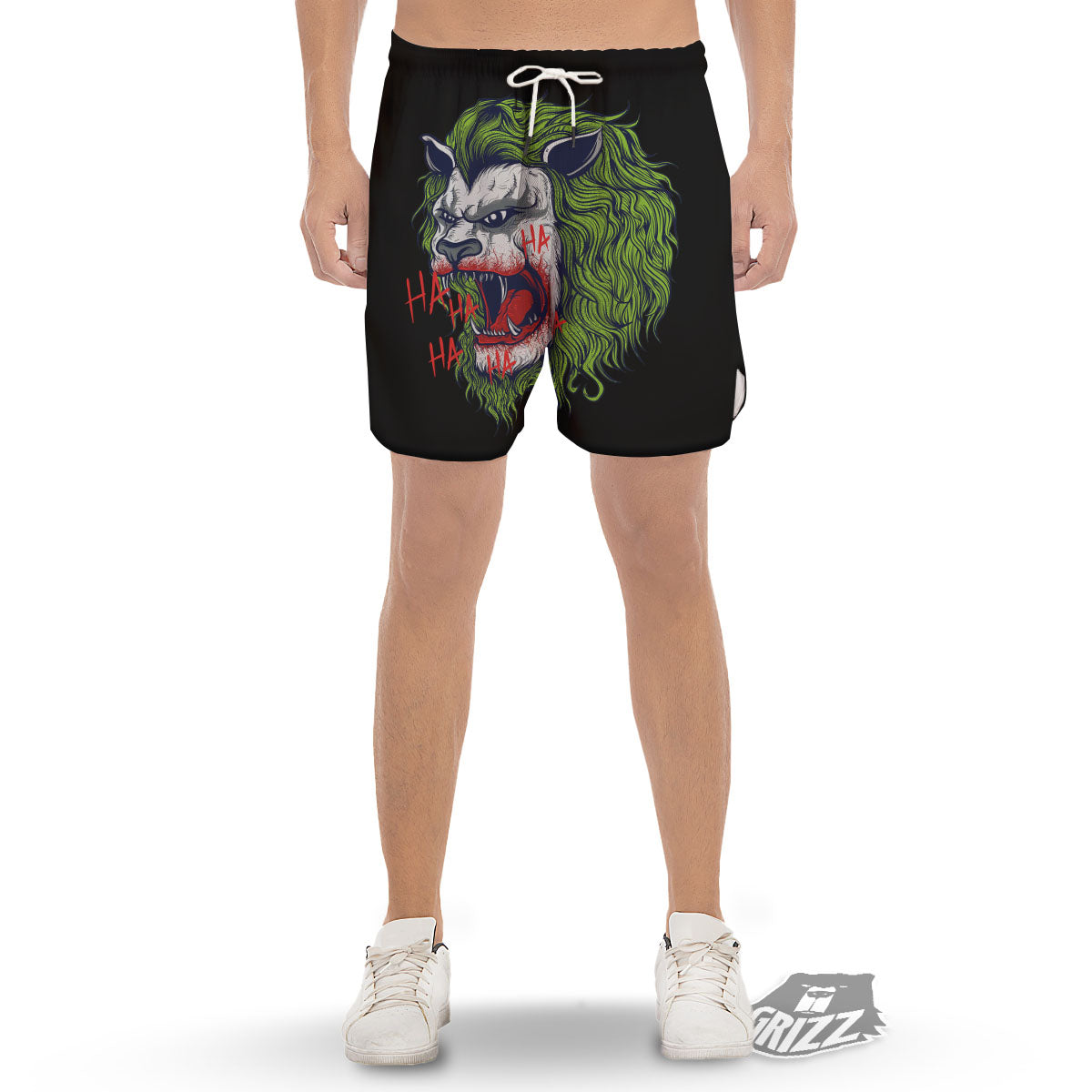 Joker Lion Print Men's Gym Shorts-grizzshop