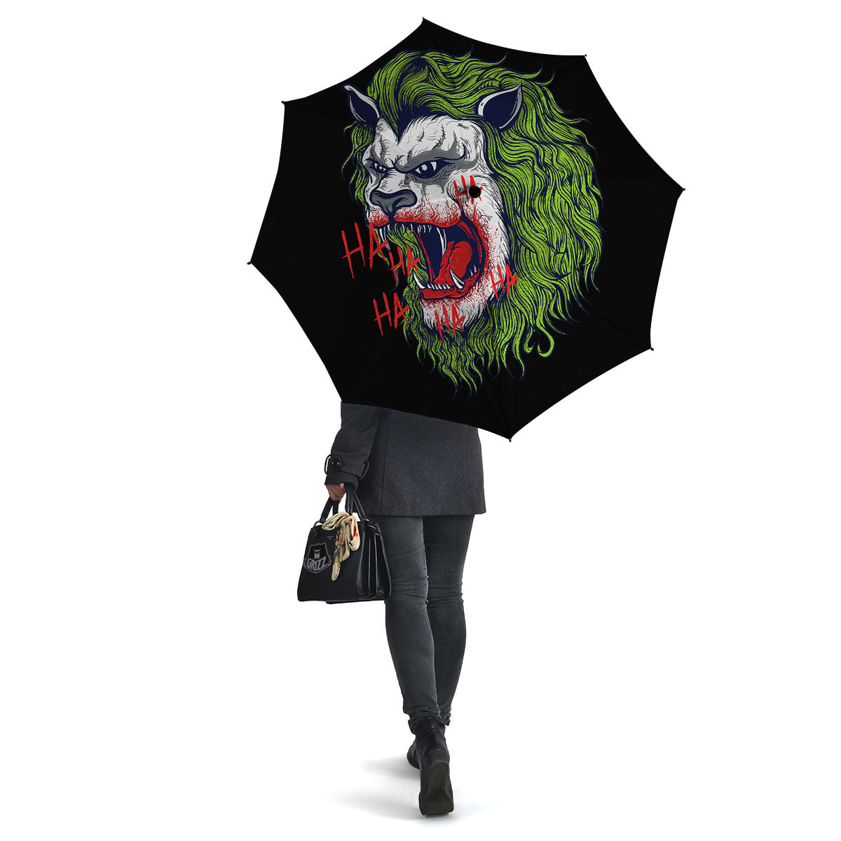 Joker Lion Print Umbrella-grizzshop