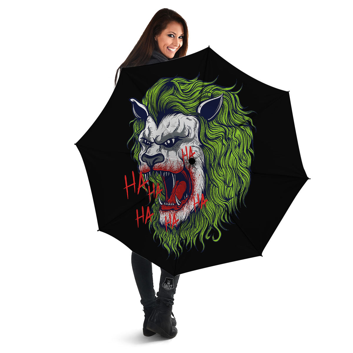Joker Lion Print Umbrella-grizzshop