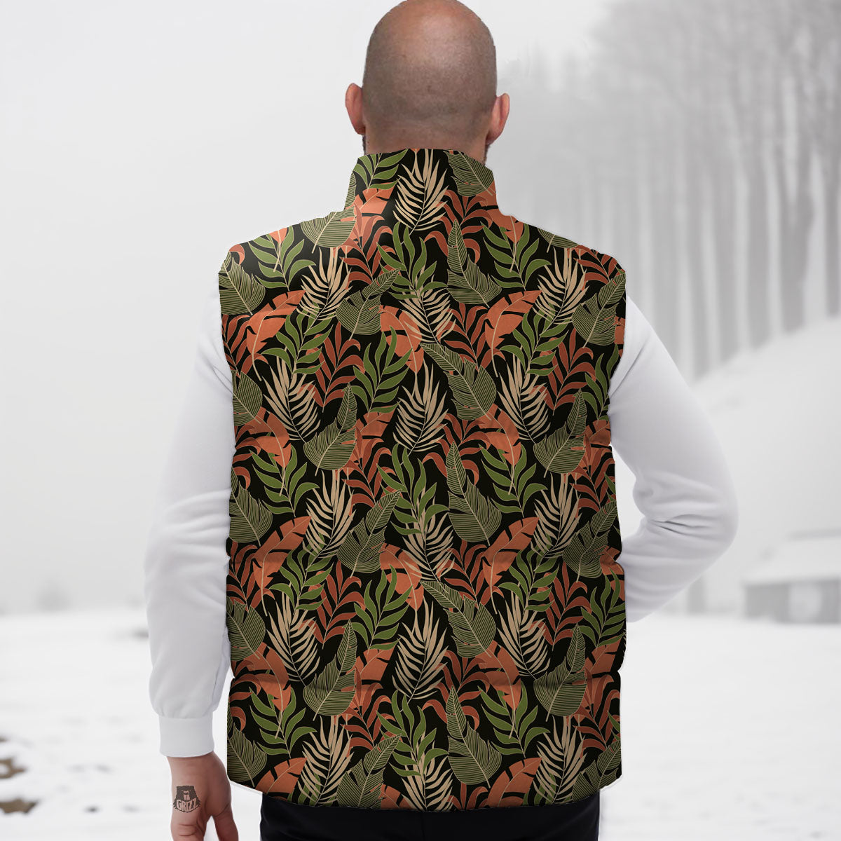 Jungle Hawaii Plants Tropical Print Pattern Down Vest-grizzshop