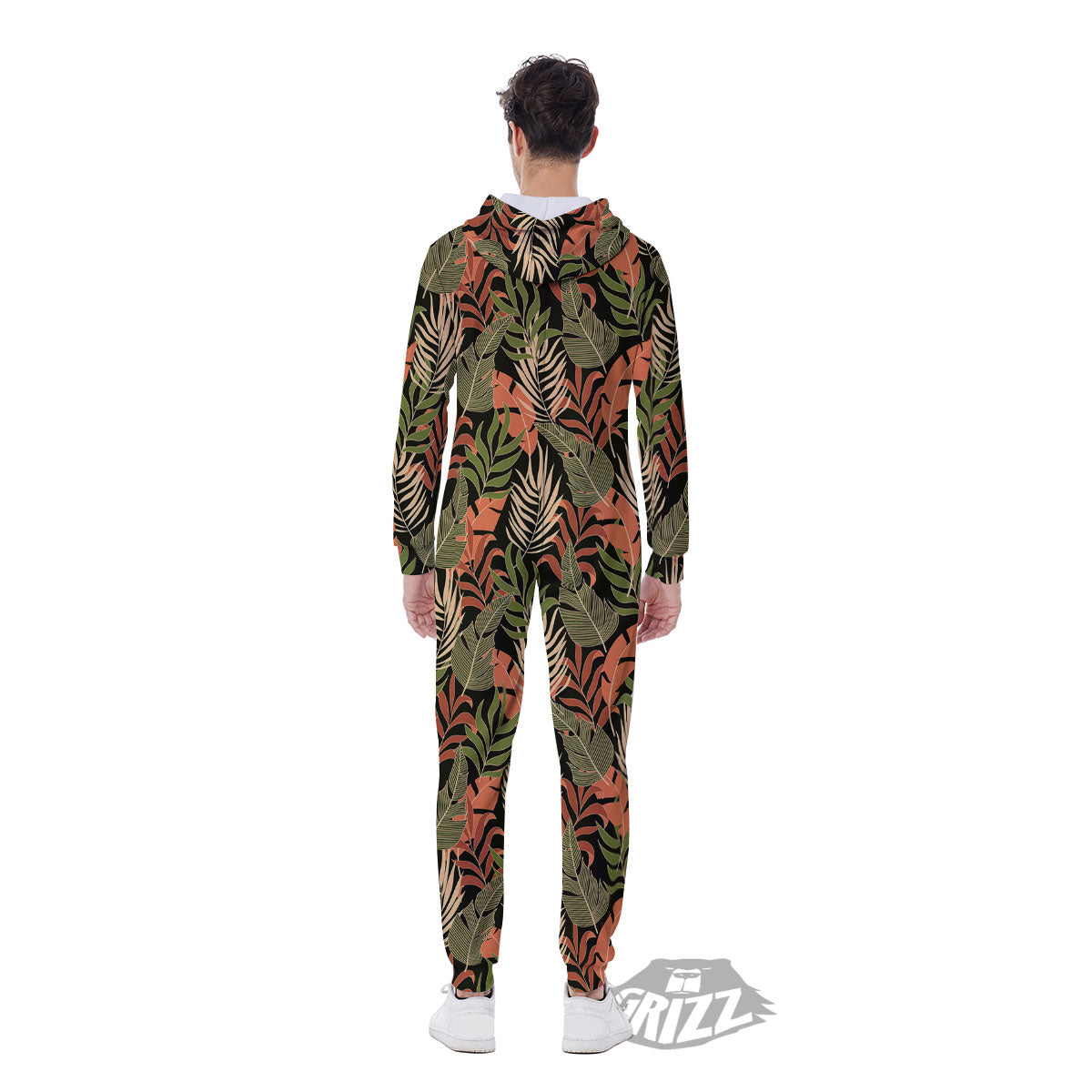 Jungle Hawaii Plants Tropical Print Pattern Men's Jumpsuit-grizzshop