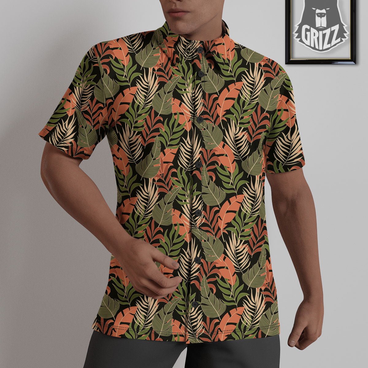 Jungle Hawaii Plants Tropical Print Pattern Untucked Shirts-grizzshop