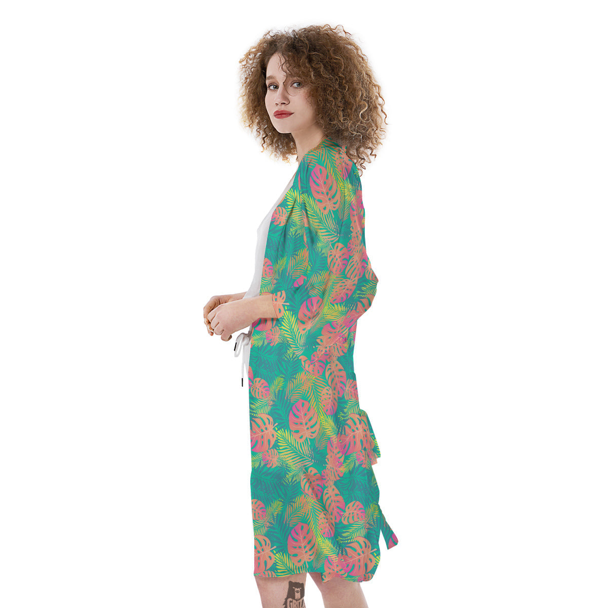 Jungle Hawaiian Colorful Tropical Print Kimono-grizzshop