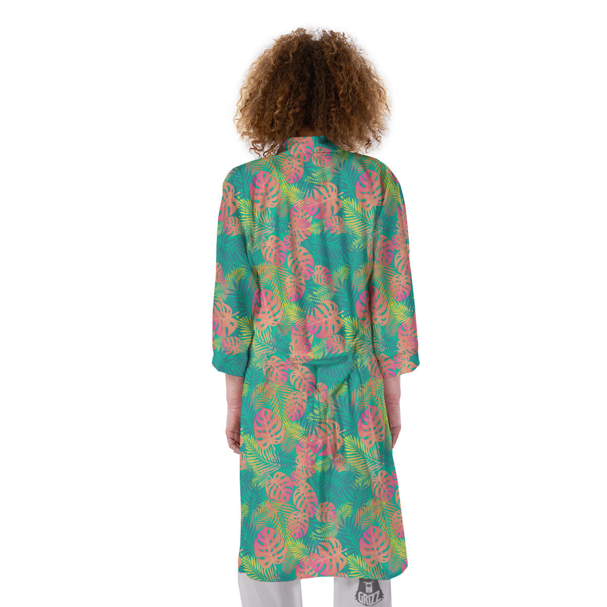 Jungle Hawaiian Colorful Tropical Print Kimono-grizzshop