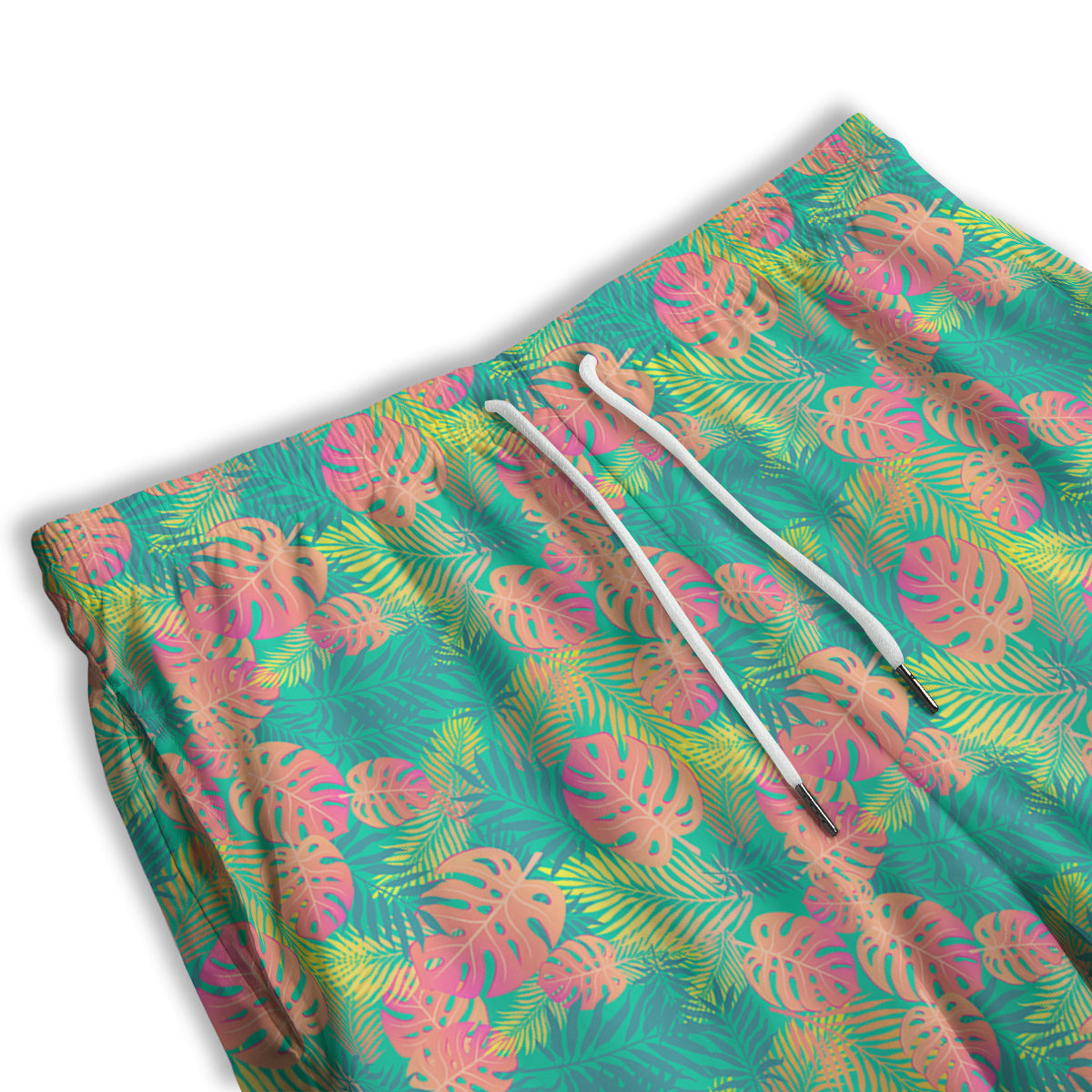 Jungle Hawaiian Colorful Tropical Print Men's Athletic Shorts