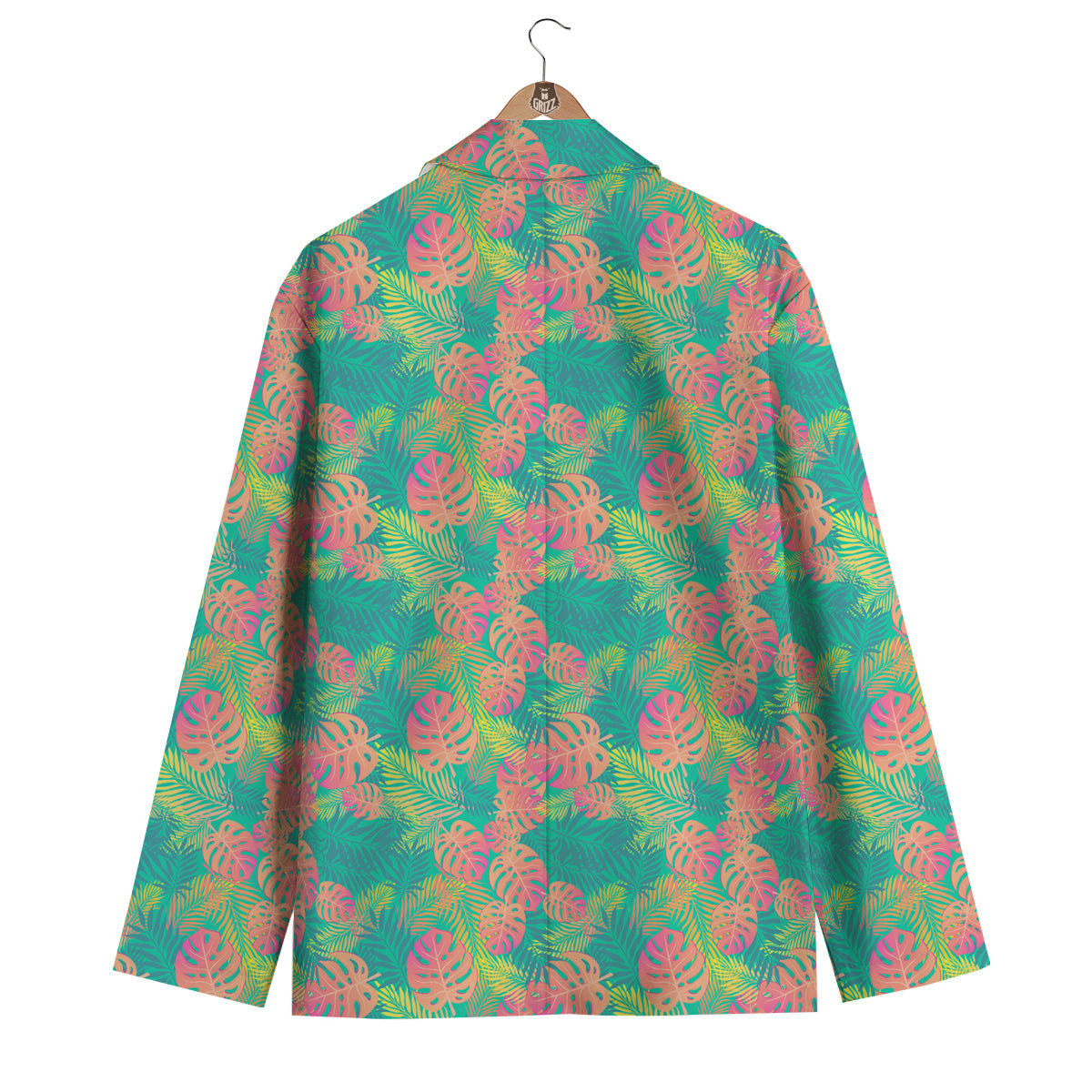 Jungle Hawaiian Colorful Tropical Print Men's Blazer-grizzshop