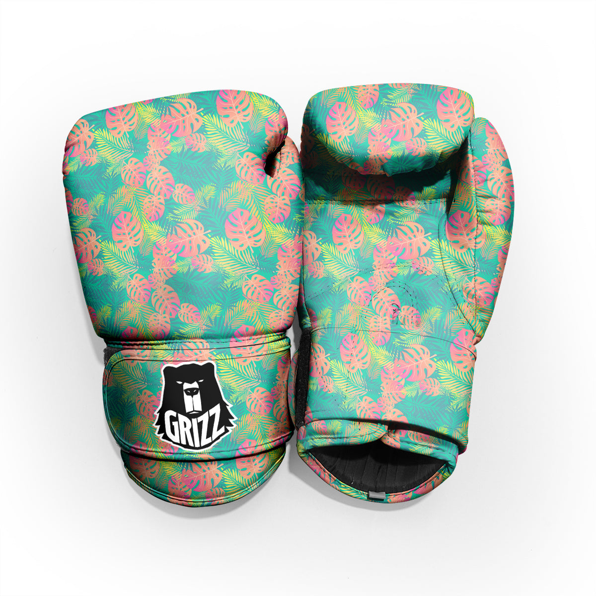 Jungle Hawaiian Colorful Tropical Print Sparring Gloves-grizzshop