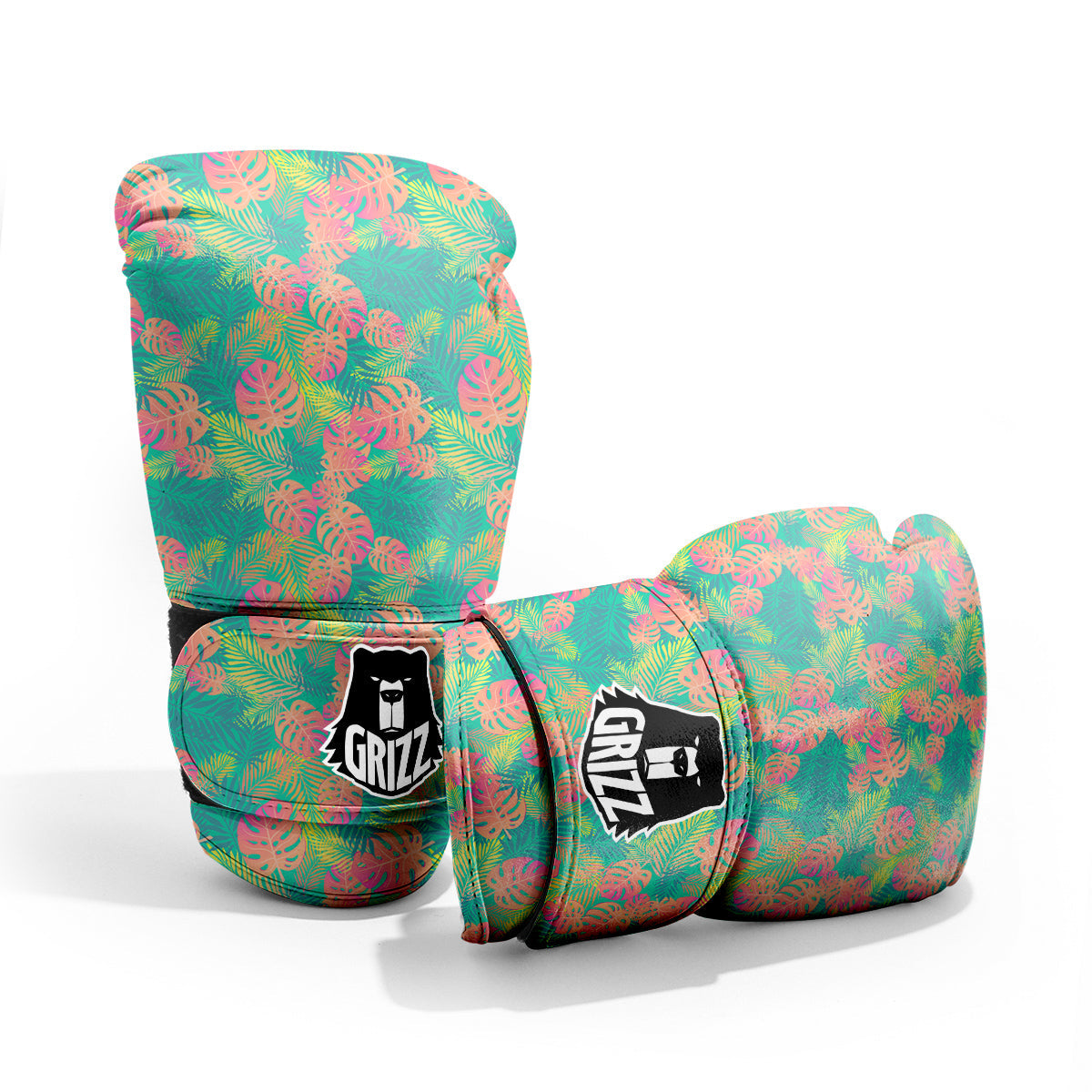 Jungle Hawaiian Colorful Tropical Print Sparring Gloves-grizzshop