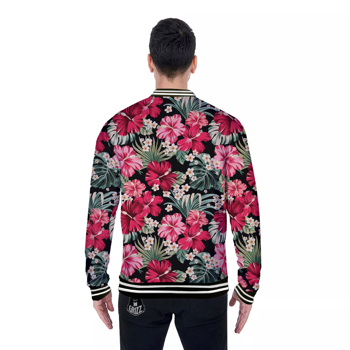 Jungle Hawaiian Tropical Print Pattern Baseball Jacket-grizzshop