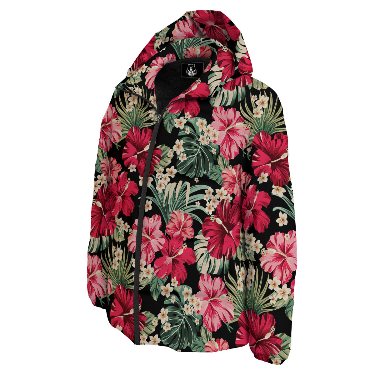 Jungle Hawaiian Tropical Print Pattern Down Jacket-grizzshop