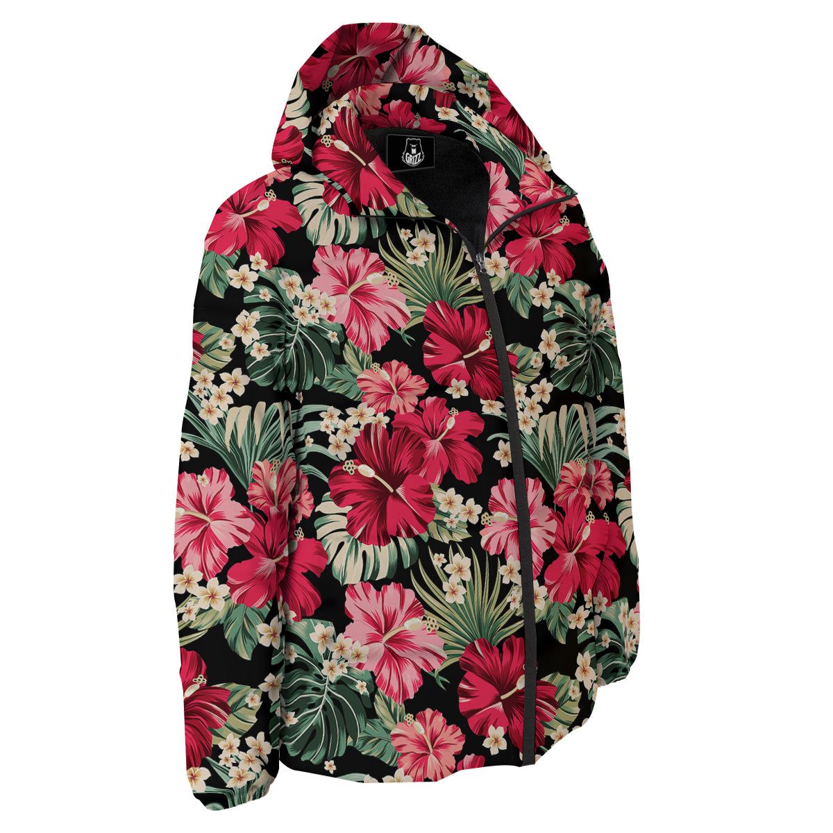 Jungle Hawaiian Tropical Print Pattern Down Jacket-grizzshop