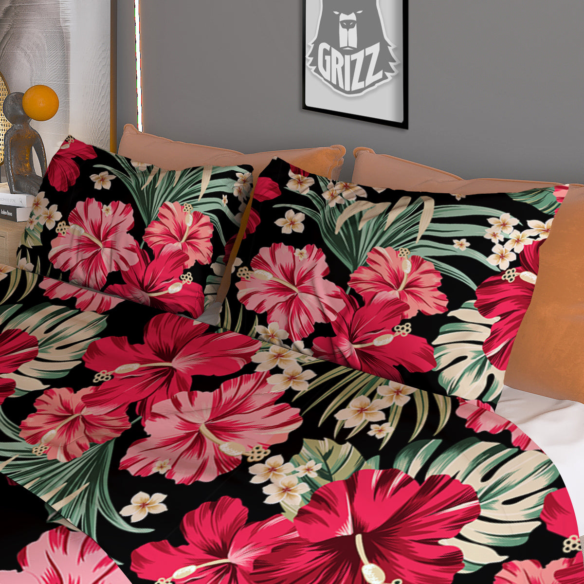 Jungle Hawaiian Tropical Print Pattern Duvet Cover Bedding Set