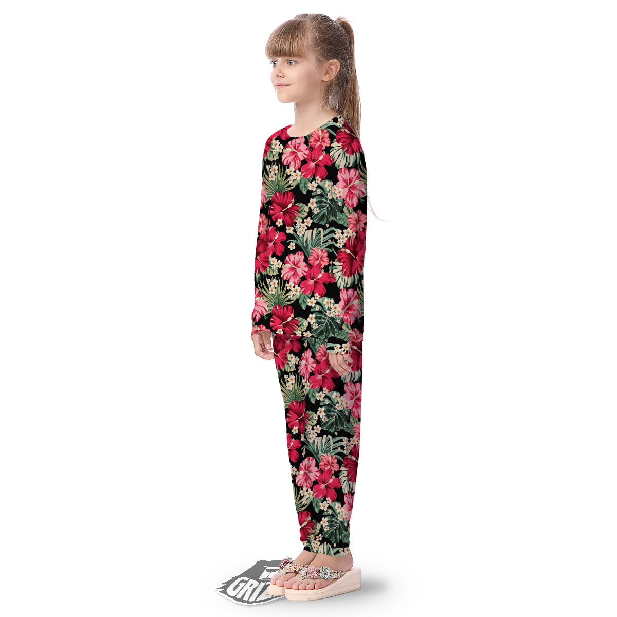 Jungle Hawaiian Tropical Print Pattern Kid's Pajamas-grizzshop