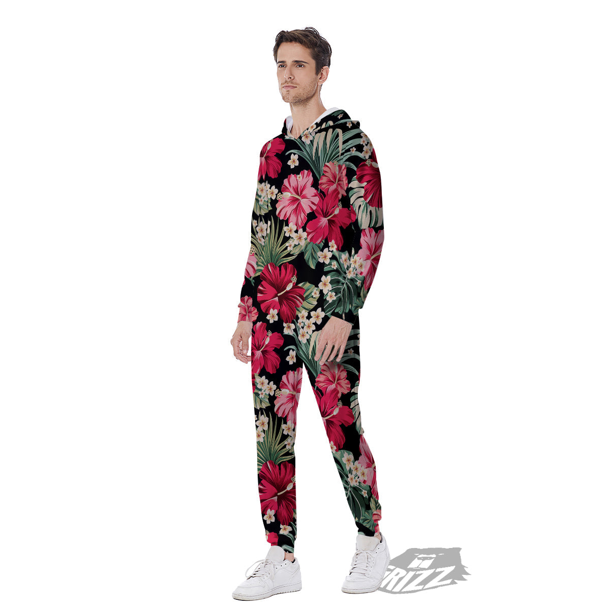 Jungle Hawaiian Tropical Print Pattern Men's Jumpsuit-grizzshop