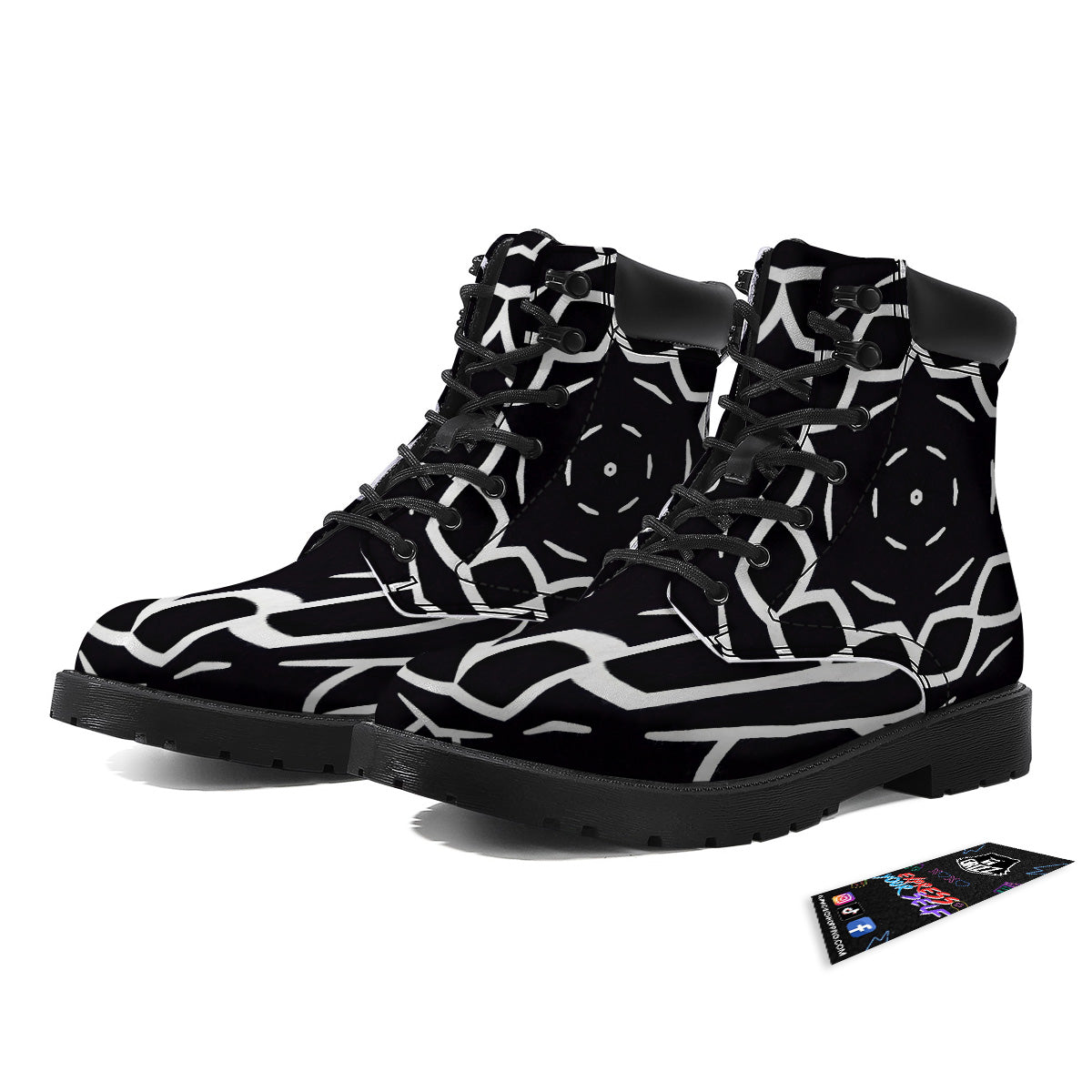 Kaleidoscope Black Print Boots-grizzshop