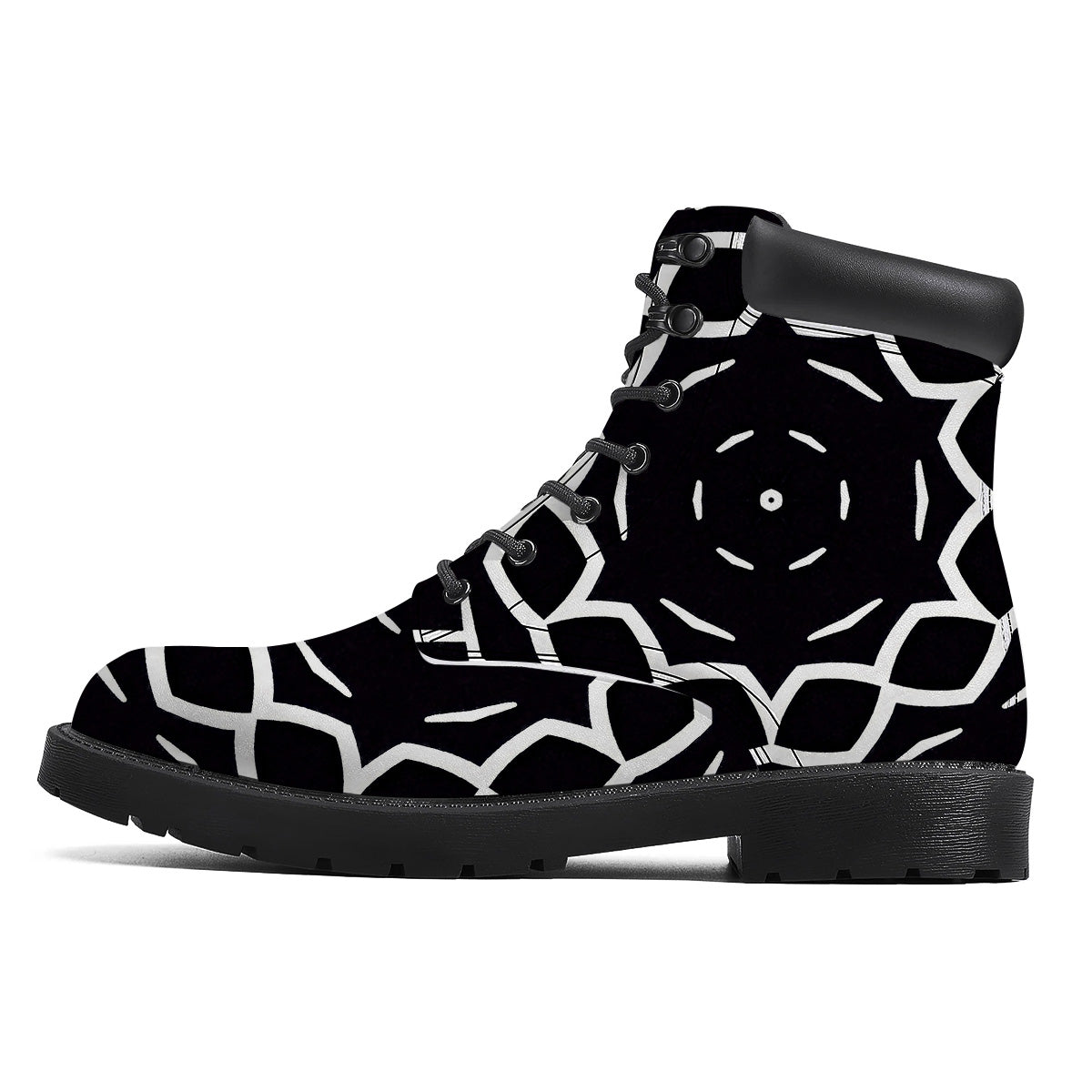 Kaleidoscope Black Print Boots-grizzshop