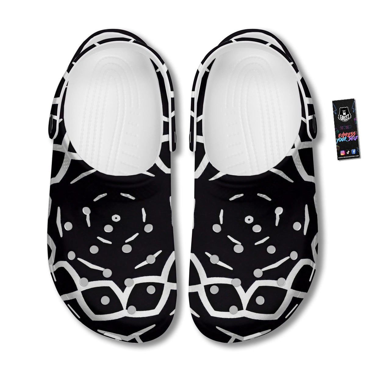 Kaleidoscope Black Print Clog-grizzshop