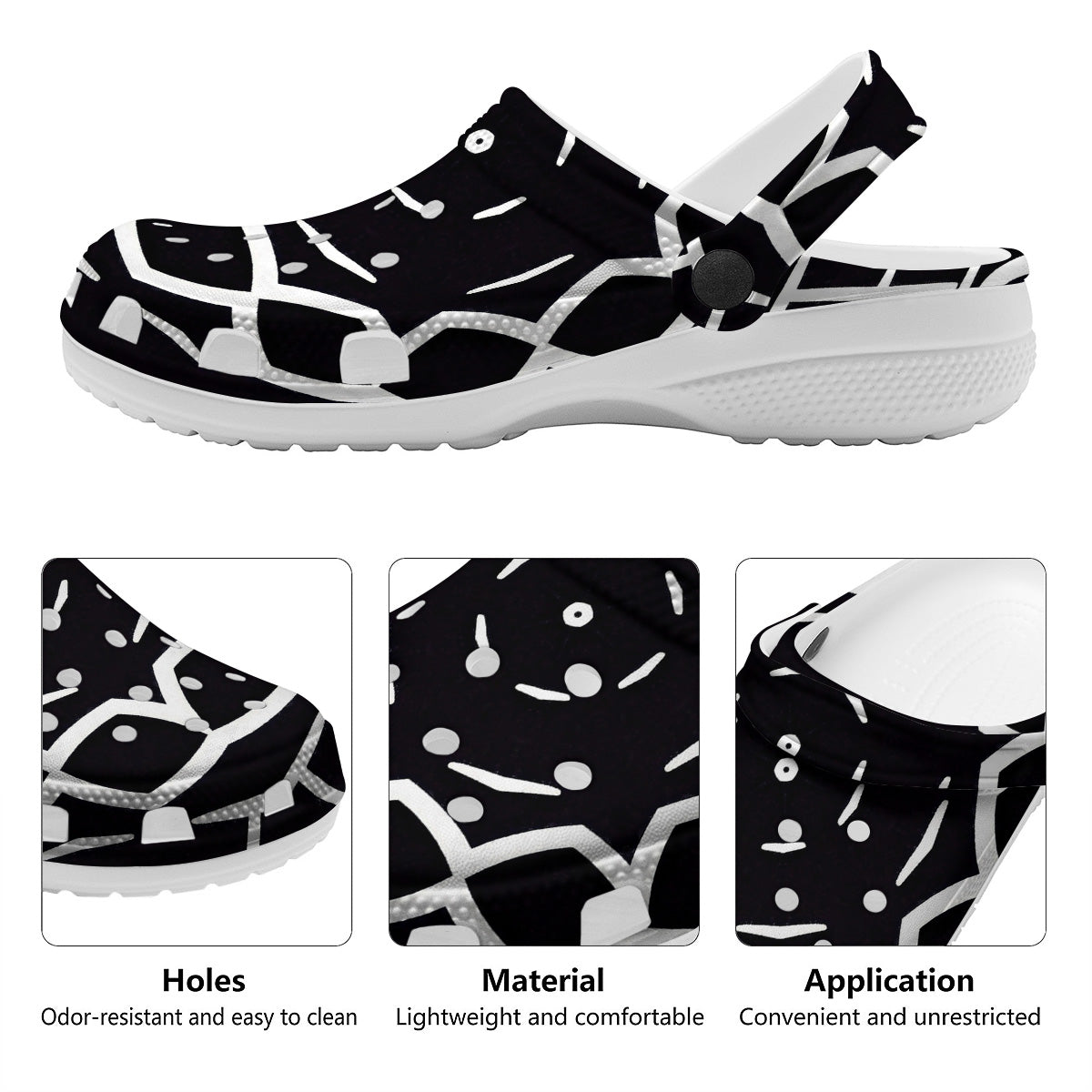 Kaleidoscope Black Print Clog-grizzshop