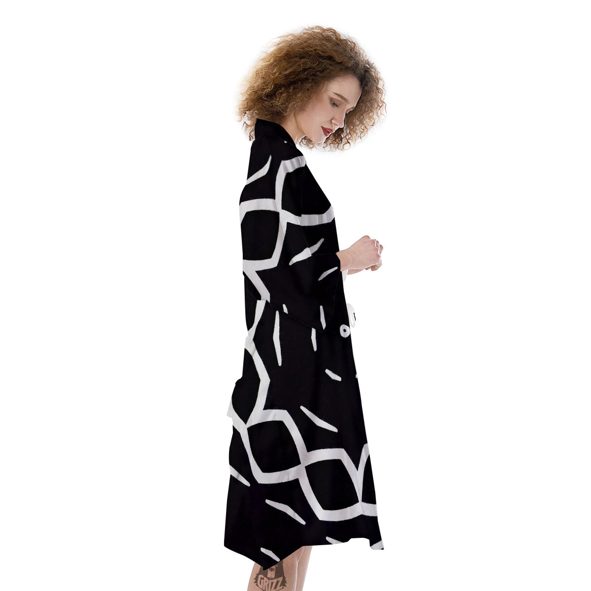 Kaleidoscope Black Print Kimono-grizzshop