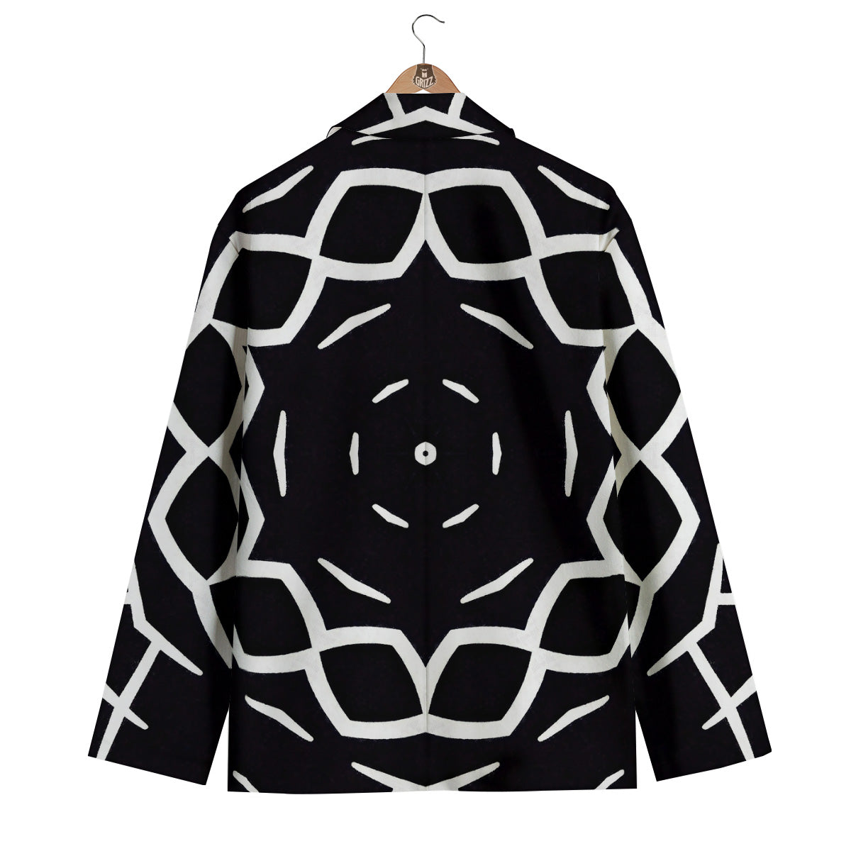 Kaleidoscope Black Print Men's Blazer-grizzshop